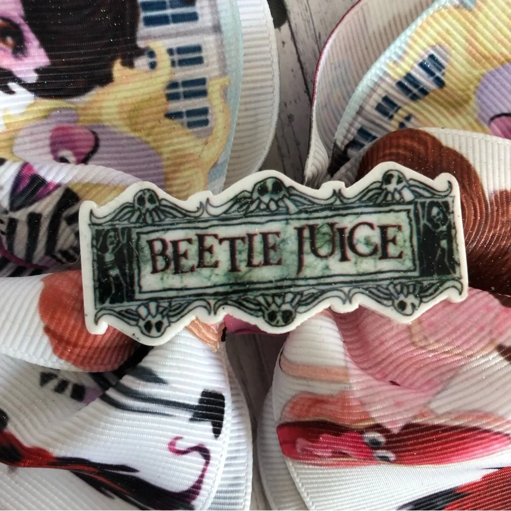 VINTAGE THE SHINING & BEATLE JUICE 80s hair bows barrettes Halloween costume